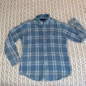 polo men’s blue button down